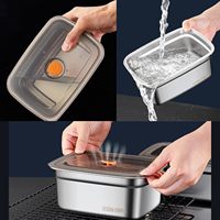 Ensemble de contenants alimentaires empilables en acier inoxydable avec couvercles hermétiques, boîtes de rangement en métal anti-fuite pour la cuisine