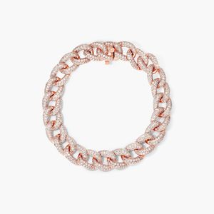 สร้อยข้อมือเพชรแบบ Pavé Curb Chain ทองคำสีเหลือง - Product Image 4