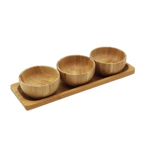 Ensemble de bols à condiments en bambou écologiques avec plateau, 3 mini-bols pour snacks et sauces, ustensiles de cuisine - Product Image 6