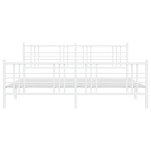 โครงเตียงเหล็กสีขาวแบบเตียงคู่ทรงสี่เหลี่ยม - Product Image 4