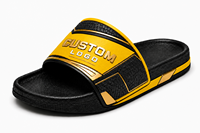 Claquettes sportives pour hommes avec logo personnalisé, couleur unie, bout ouvert, été, EVA antidérapant, dessus en PU