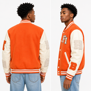 Chaquetas Varsity Blancas al por Mayor para Hombre, Chaqueta Universitaria Lisa Personalizable, Fabricantes de Chaquetas Letterman Personalizadas - Product Image 5