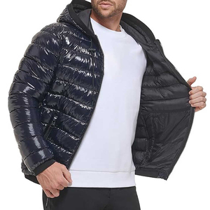 Premium Insulated Men's Puffer Jackets for Cold Weather Stylish Solid-Color Outerwear for Outdoor <b>Winter</b> Activities - Product Image 6