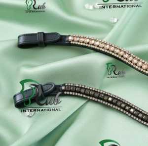 Al por mayor: Cintas para la frente de caballo de cuero con cristales y pedrería, colores personalizados, OEM - Product Image 3