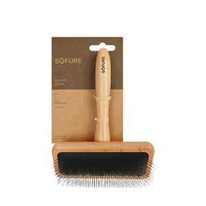 Fournisseur en gros de brosses à poils lisses en bois de hêtre de bonne qualité, taille M, pour chiens et chats, outil de toilettage quotidien - Product Image 1