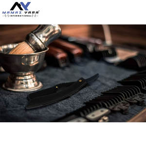 Premium Jet Black Blade Razor Professional Barbers Mens <b>Shaving</b> <b>Tool</b> for Salon and Home Use Ultra Sharp Straight Edge - Product Image 3