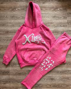 Custom Men Graphic Hoodie Sweatpants <b>Set</b> Streetwear Tracksuit Manufacturer - Product Image 2