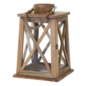 Lanterne porte-bougie en bois très vendue pour centre de table de mariage, éclairage intérieur, décoration de chambre, ou cadeau - Product Image 1