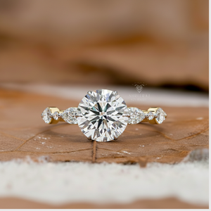 Anillo de Diamante Cultivado en Laboratorio Gia Igi Cvd HPHT de 2 Quilates, Oro Sólido de 10K, 14K, 18K, Oro Blanco, Anillo de Compromiso y Boda para Mujer - Product Image 1