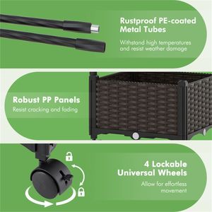 Jardinera Vertical Grande de 5 pies con Riego Automático, Ruedas Bloqueables, 2 Configuraciones, Macetero Elevado para Patio, Tamaño en cm - Product Image 6