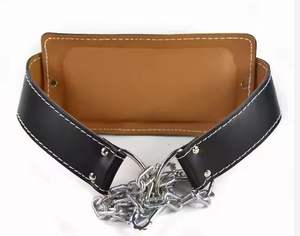 Ceinture de musculation en cuir robuste pour dips et tractions avec chaîne métallique - Product Image 1