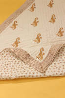 Magnifique couverture bébé en coton bio à imprimé girafe ludique, imprimée à la main, réversible, légère, pour la maison