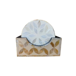 Posavasos y bases de nácar al por mayor: Juego de lujo de posavasos de nácar hechos a mano para decoración de mesa - Product Image 1