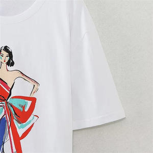 Proveedor de Camisetas para Mujer al por Mayor, Camisetas de Algodón de Alta Calidad, Cómodas, Corte Holgado, Estampado, Bordado, Personalización de Marca - Product Image 3