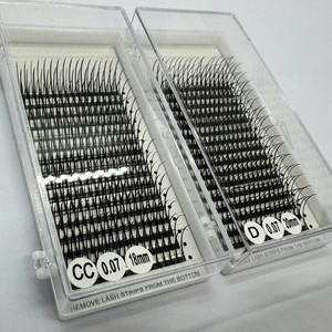 Professional <b>Premade</b> Handmade Synthetic Hair Natural Long Spike Eyelash Extensions 7mm-25mm CC/DD/M/L/LD Curl Custom Logo - Product Image 1