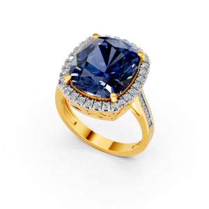 Anillo de Oro Sólido de 14K, 9K, 10K, 18K con Gema de Laboratorio de 10 Quilates, Certificado IGI, RJC, ODM, OEM, Fabricante de Joyería Fina Ética, Venta al por Mayor R102083 - Product Image 1