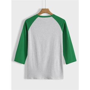 High Quality Crew Neck 3/4 Sleeve <b>Raglan</b> T-Shirt Custom Men Fitness Gym Workout <b>Tops</b> Vintage Plain 100% Cotton Quick Dry - Product Image 6