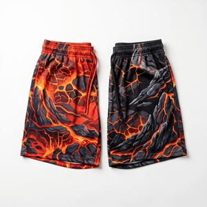 Shorts en maille à motif camouflage numérique personnalisé pour hommes, shorts d'entraînement de basket-ball par sublimation - Product Image 2