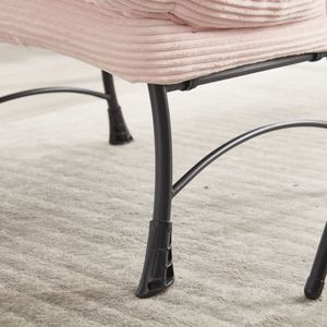 Poltrona Moderna con Poggiapiedi, Sedia Relax da Soggiorno con Braccioli e Tasca Laterale, Divano Imbottito per Lettura e Relax - Product Image 5