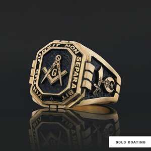 Bague Maçonnique BOJ 001 Personnalisée Unisexe Franc-Maçon Personnalisé Texas Maître Maçon Bague Chevalière Hip Hop Argent Prix Bas - Product Image 6