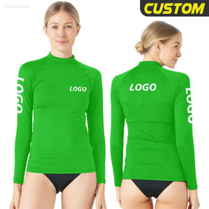 Haut de surf pour femme en polyester/nylon UPF50+ à manches longues, avec logo personnalisé OEM imprimé par sublimation - Product Image 1