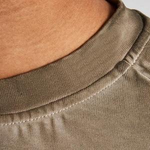 เสื้อยืดผู้ชาย สตรีทแวร์ โอเวอร์ไซส์ ทรงครอป ผ้าคอตตอนหนา ทรงหลวมไหล่ตก ทรงบ็อกซี่ สำหรับผู้ชาย - Product Image 5