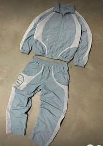 Ensemble jogging 2 pièces pour homme, veste courte et pantalon, coupe-vent en polyester avec fermeture éclair, style streetwear, service OEM - Product Image 3