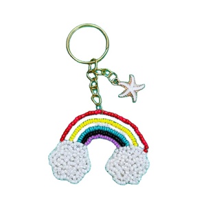 Porte-clés de broderie perlée à la main Porte-clés de haute qualité Design de fleurs fantaisie Inde classique pour les mariages d'amateurs de mode élégants - Product Image 3