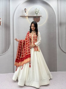 ชุดเดรสผ้าไหมดีไซเนอร์ Shinon Kurti Lehenga Dupatta 3 ชิ้น พร้อมงานปักหนัก ชุดงานเทศกาลสไตล์ชาติพันธุ์สำหรับผู้หญิง - Product Image 6