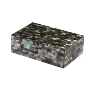 Most Mother of Pearl high quality for Handmade carved tin Bath Haman Spa Jewelry rectangle Storage Box for sale