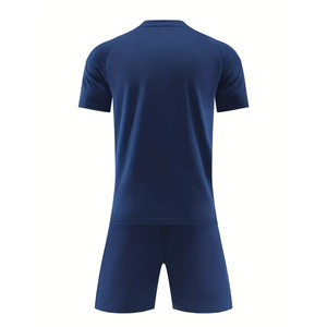 Conjunto de Camiseta de Fútbol Sublimada con Diseño Geométrico Azul Marino para Hombre, Manga Corta, Absorbe la Humedad, Ajuste Atlético, Uniforme de Fútbol - Product Image 3