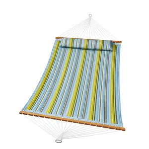 Amaca matrimoniale trapuntata per 2 persone, 3,6 m, con cuscini rimovibili e barre di supporto in legno, portatile - Product Image 1