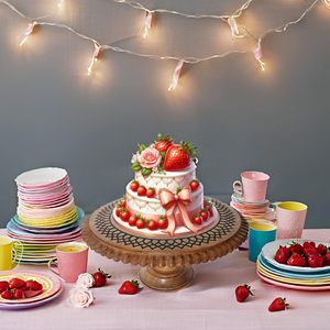 Support à gâteau en bois artisanal et écologique pour mariages rustiques, anniversaires, cafés, présentation de desserts, table à manger, compatible lave-vaisselle - Product Image 5