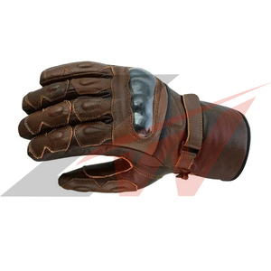 Gants de moto personnalisés pour l'hiver, ajustement confortable, paume en cuir robuste, protection des doigts rigide, équipement de course. - Product Image 5