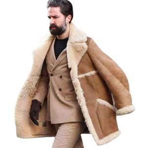 this item is a men's long faux fur sherpa fleece lined trench coat - Product Image 3
