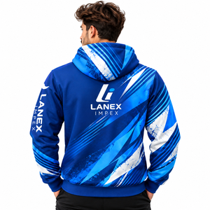 Sweat-shirts à capuche personnalisés imprimés par sublimation pour hommes, pulls entièrement imprimés, vêtements de streetwear personnalisés, fabricant de vêtements de mode - Product Image 4