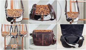 Bolsos de hombro de cuero mecanizados a mano para mujer, bolsos de diseñador de cuero de vaca genuino de lujo, bolso cruzado de alta calidad para mujer - Product Image 3