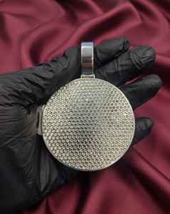 Colgante de disco redondo con letras personalizadas de moissanita, estilo hip hop, para fiestas, de plata de ley 925, joyería fina, colgantes y dijes. - Product Image 5