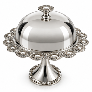 Base de service en chocolat en forme de sculpture florale avec bouton décoratif et dôme en verre pour hôtels, mariages et événements – Tailles et couleurs personnalisables - Product Image 3