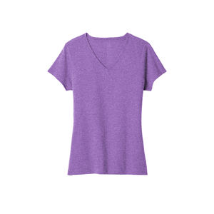 Camiseta de manga corta con cuello redondo OEM para mujer, ropa casual al por mayor, camisetas teñidas de color sólido personalizadas - Product Image 3