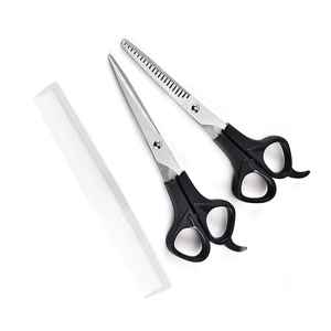 Plastics Handle <b>Barber</b> Scissors <b>Set</b> 5.5" <b>Barber</b> Razor Cutting Shear With German Stainless Steel Scissor Kit With Comb - Product Image 1