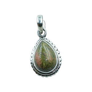 Colgante de Jaspe Unakita Natural, Colgante de Plata de Ley 925, Diseño Hecho a Mano, Joyería de Jaspe, Regalo de Navidad o Cumpleaños para Ella - Product Image 1