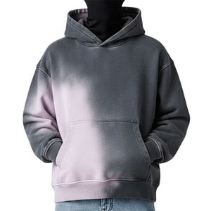 Sudadera con capucha de algodón grueso para hombre, estilo vintage, degradado de color, lavado desgastado, informal, a prueba de viento, la más vendida. - Product Image 1