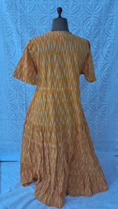 Robe longue en coton tissé respirant de style européen, design vintage de luxe, avec cordon de serrage à la taille et manches courtes, robe bohème pour femmes - Product Image 3