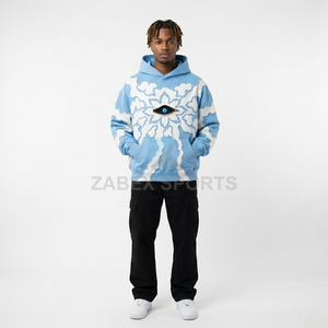 OEM ODM Sweat-shirt à capuche pour homme, hiver, 2 pièces, impression personnalisée, coton premium, manches longues, coupe ample, pour un look décontracté - Product Image 6