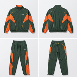 Ensemble survêtement vintage personnalisé avec logo pour homme, veste coupe-vent en nylon et pantalon, ensemble deux pièces, vêtements de sport, vente en gros, fabricant de survêtements OEM - Product Image 1