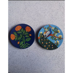 Assiette murale décorative écologique peinte à la main, motif traditionnel indien, pour Diwali, cadeaux de retraite, maisons et salles de méditation - Product Image 1