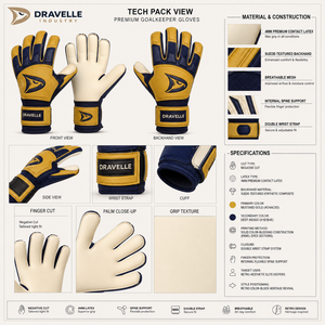 Guantes de Portero de Fútbol Retro Dravelle Industry, Corte Negativo, Diseño Vintage, Equipo de Portero al por Mayor - Product Image 5