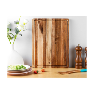 Ensemble de planches à découper rectangulaires en bois d'acacia, double face, non toxiques, durables, anti-corrosion, 2 cm, compatibles lave-vaisselle - Product Image 4