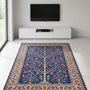 Alfombra de Lana de Lujo con Diseño de Árbol de la Vida, Hecha a Mano, con Diseño Floral Tradicional de Granada, Alfombra Decorativa para Sala de Estar - Product Image 1